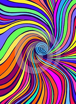 Psychedelic colorful  waves. Fantastic art with decorative texture. Surreal doodle pattern