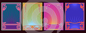 Psychedelic Colors Art Nouveau Frames