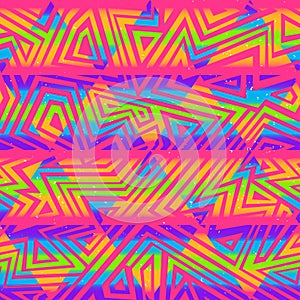 Psychedelic colors triangle seamless pattern