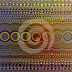 Psychedelic Colourful Pattern. Unique Abstract Artwork. Creative Geometrical Background Design. Fractal Art Illustration.