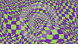 Psychedelic Distorted Checkerboard Pattern Abstract Background