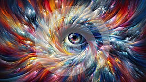 Psychedelic Eye: Cosmic Swirls, generative ai