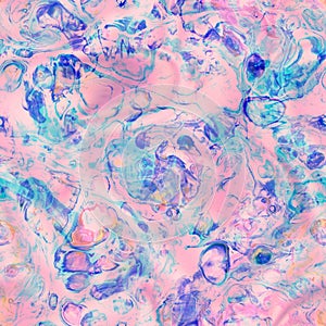 Psychedelic Fluid Liquid Kaleidoscope Pastel Print with Swirls