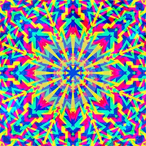 Psychedelic geometric seamless pattern