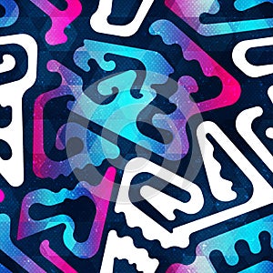 Psychedelic geometric seamless pattern.