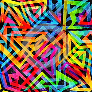 Psychedelic geometric seamless pattern