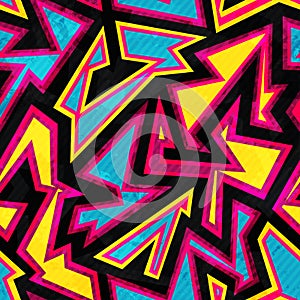 Psychedelic geometric seamless pattern