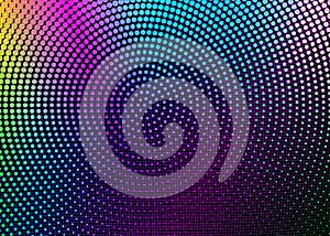 Psychedelic grid and circular colorful halftones bright abstract retro futuristic background, distorted holographic pearly neon