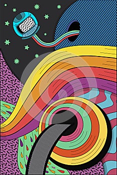 Psychedelic hallucination. Bright vector illustration