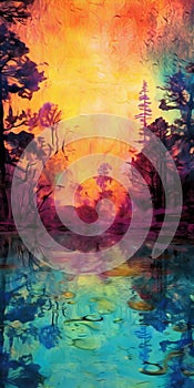 Psychedelic K2 Rendition From Pond In Rothko Style photo