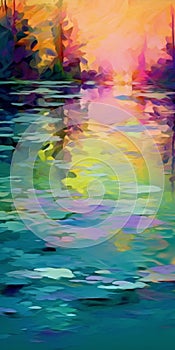 Psychedelic K2 Rendition From Pond In Rothko Style photo
