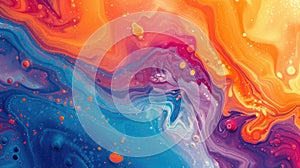 Psychedelic liquid background with vibrant colors and dynamic shapes. Mesmerizing visual journey, Ai Generated