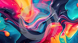 Psychedelic liquid background with vibrant colors and dynamic shapes. Mesmerizing visual journey, Ai Generated