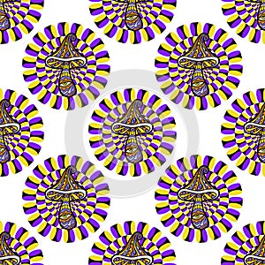 Psychedelic Magic Mushrooms. Vector illustration.