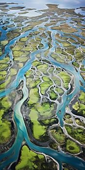 Psychedelic Marshlands: A Mesmerizing Aerial View Of Nature\'s Patterns photo