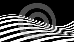Psychedelic optical illusion. Abstract vector distorted background with black and white lines. Op art pattern textures