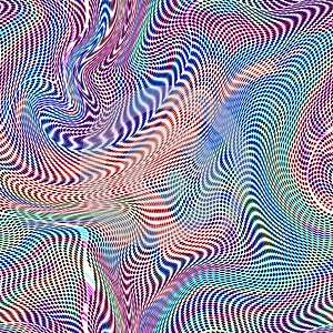 Psychedelic optical illusion. Seamless texture, digital wallpaper. Hypnotic surreal abstract background.