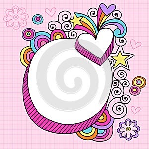 Psychedelic Oval Notebook Doodle Vector