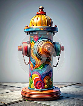 Psychedelic Painted Fire Hydrant Urban Art