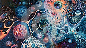 Psychedelic Painting of Cell Movement by Marvin Koo