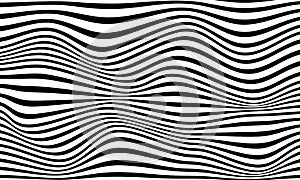 Psychedelic pattern. Optical illusion. Black-white abstract background. Hypnotic design art. Swirl hypnosis texture. Vector