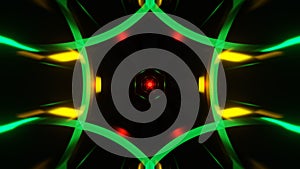 Psychedelic patterns create a pulsating neon VJ Loop backdrop.