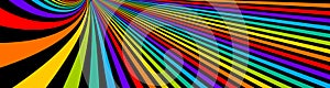 Psychedelic rainbow colored optical illusion lines vector insane art background, LSD hallucination delirium, surreal op art linear