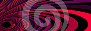 Psychedelic red colored optical illusion lines vector insane art background, LSD hallucination delirium, surreal op art linear