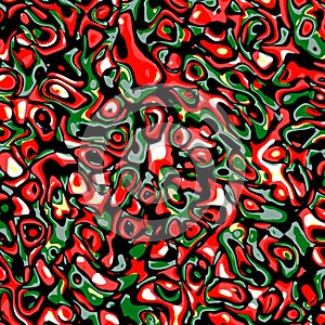 Psychedelic red green colored paint splat. Modern art concept