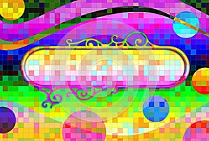 Psychedelic Retro Background and Banner