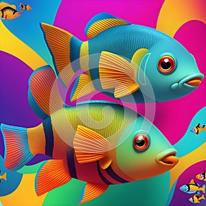 Psychedelic Tropical Fish