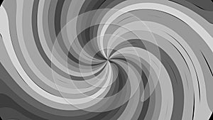 Psychedelic twisting circles. Round striped black white lines. Swirling hypnotic rotating abstraction. Op art effect, optical illu