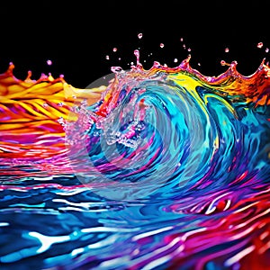 psychedelic water wave pattern in bold and vivid colors k uhd