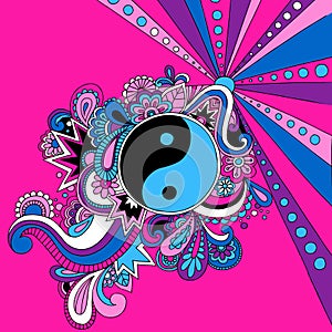 Psychedelic Yin Yang Vector Illustration