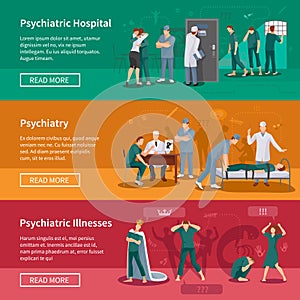 Psychiatric Illnesses Banners Set photo