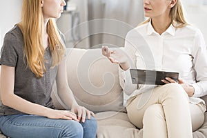 Psychiatrist consultation in a clinic