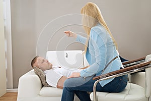 Psychiatrist Hypnotizing Patient