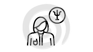 psychiatry medical specialist line icon animation