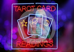Psychic Card Reader Neon Sign photo