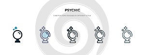 Psychic icon in different style vector illustration. two colored and black psychic vector icons designed in filled, outline, line