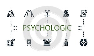 Psychologic set. Creative icons. Editable elements. photo