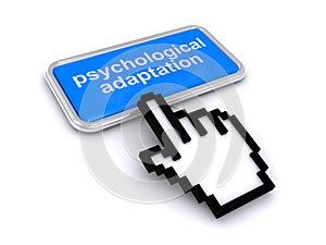 psychological adaptation button on white