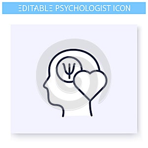 Psychological health line icon.