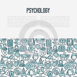 Psychological help concept with thin line icons