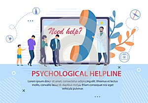 Psychological Helpline Advertising Text Banner