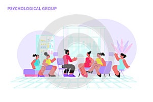 Psychological Inverview Flat Illustration