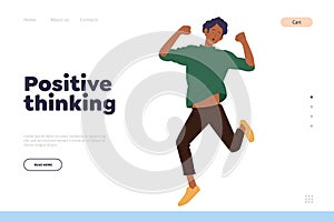 Psychological landing page providing positive thinking development, cognitive behavioral therapy