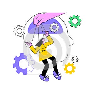 Psychological manipulation abstract concept vector illustration.