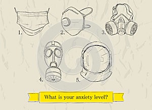 Psychological poster about anxiety level. Vector Illustration EPS8