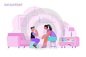 Psychological Support Flat Illustration